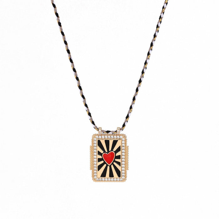 Wholesale Retro Tarot Card Pendant Necklace Sun Moon Star Planet Copper Gem Jewelry Chic Boutique Resale