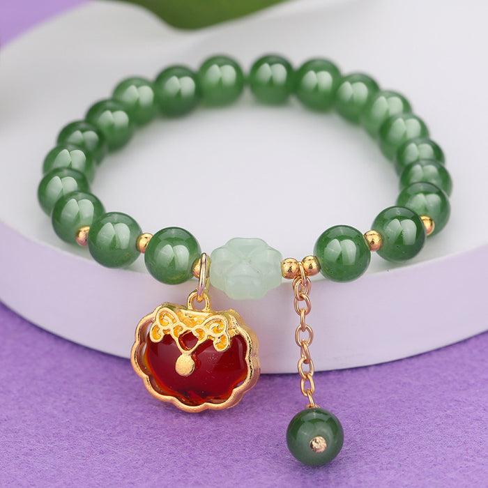 Wholesale Ethnic style aventurine bracelet peace buckle glass bracelet