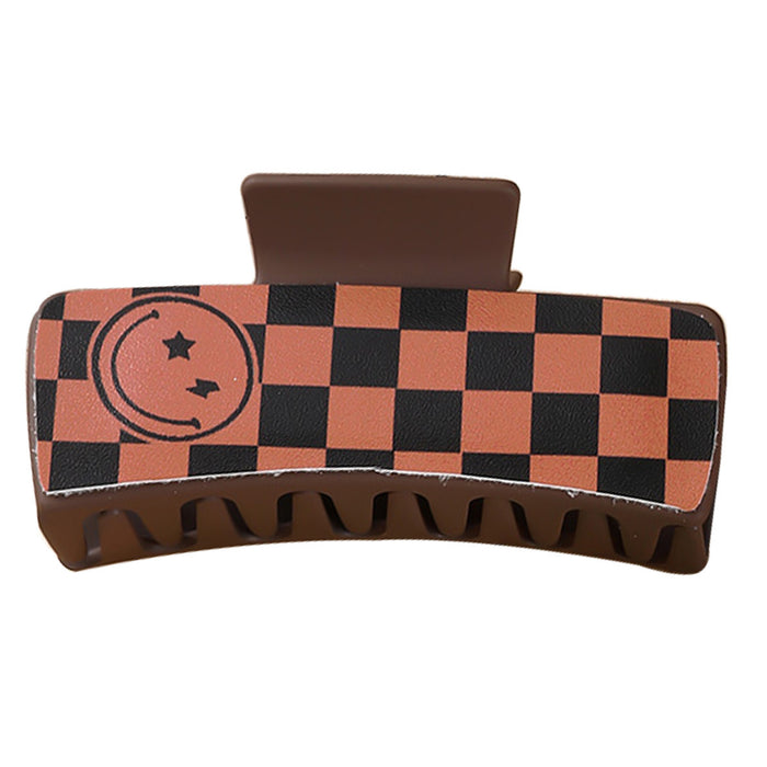 Wholesale red black chessboard square Hair Clips