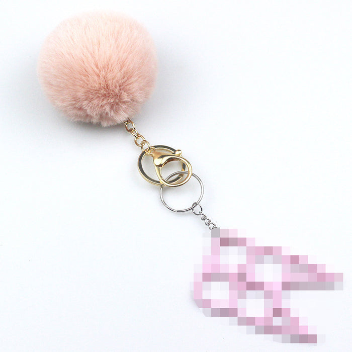 Wholesale 8cm Wool Ball Multifunctional Alloy Keychain 2-piece Set JDC-KC-TouMS073