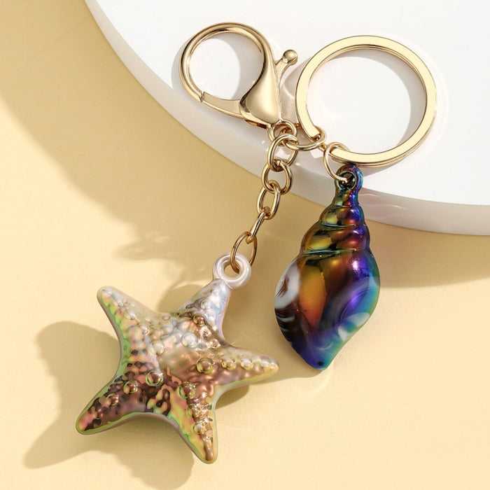 Wholesale Marine Life Watercolor Starfish Keychain