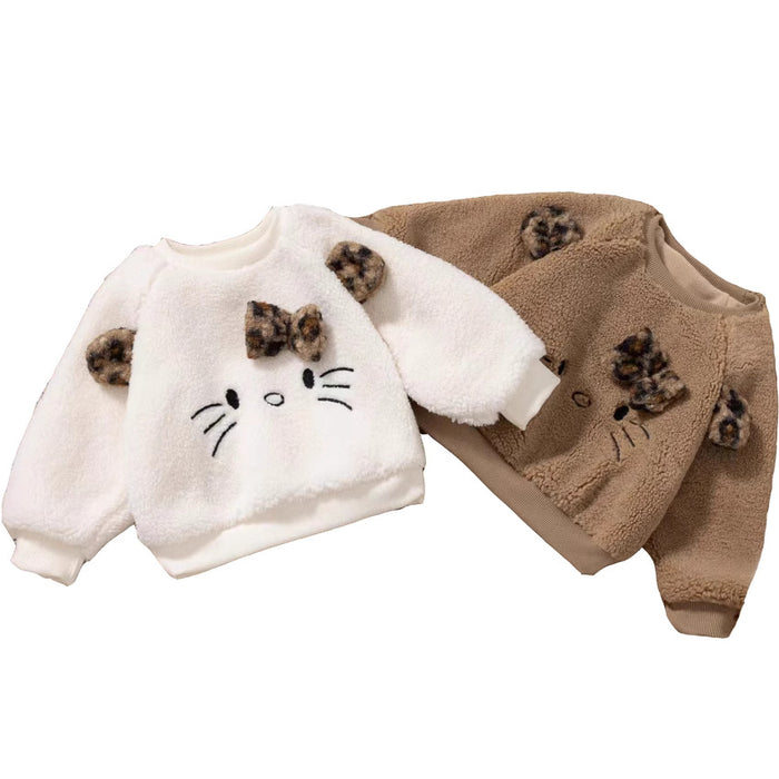 Wholesale Cat Cartoon Furry Children's Sweatshirt JDC-CTS-MianY030