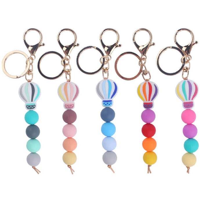 Wholesale Cartoon Hot Air Balloon Silicone Keychains