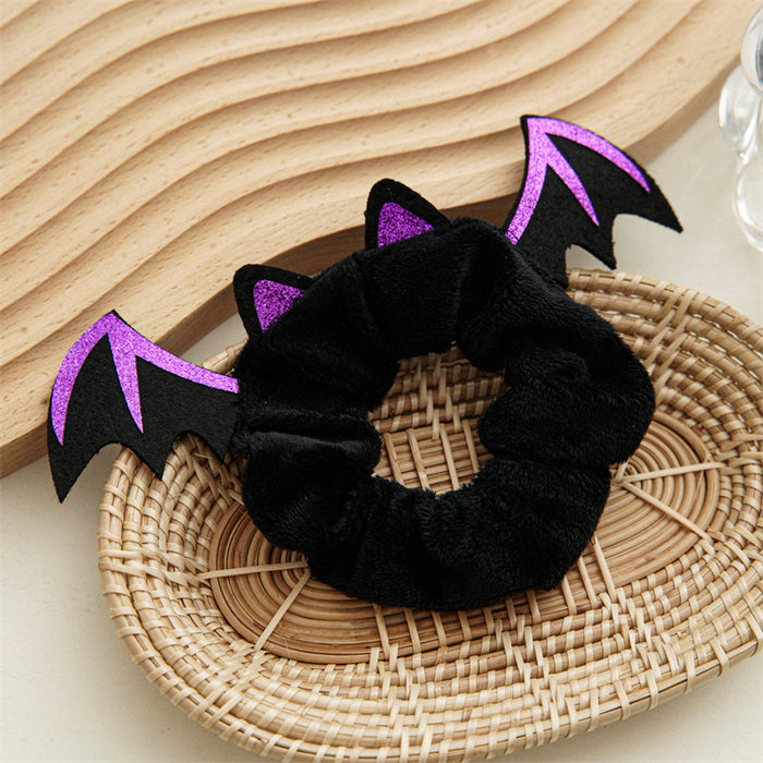 Wholesale Halloween Christmas New Antler Bat Flannel Large Intestine Hair Tie JDC-HS-SanTai002