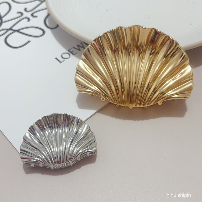 Wholesale Metal Shell Shape Large Shark Clip Hairpin Women's Personalized Hair Grab Clip