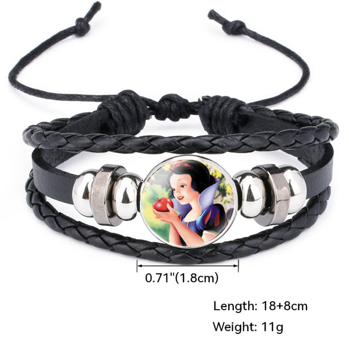 Wholesale Children's Cartoon Time Gemstone Multi-layered Cowhide Bracelet JDC-BT-DM006