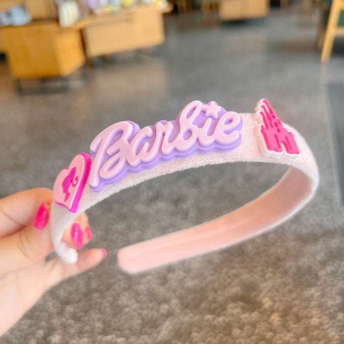 Wholesale Cute plush headband with letter elements for girls