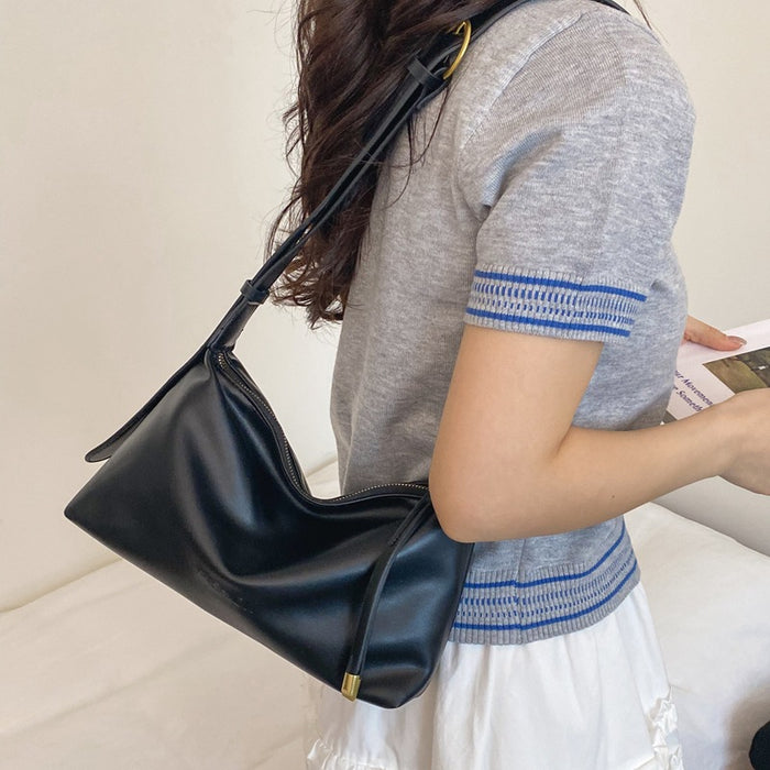 Wholesale Retro Pillow Shoulder Bag PU Leather Black