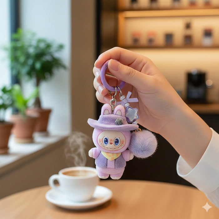 Wholesale Flocked Soft Rubber Doll Keychain