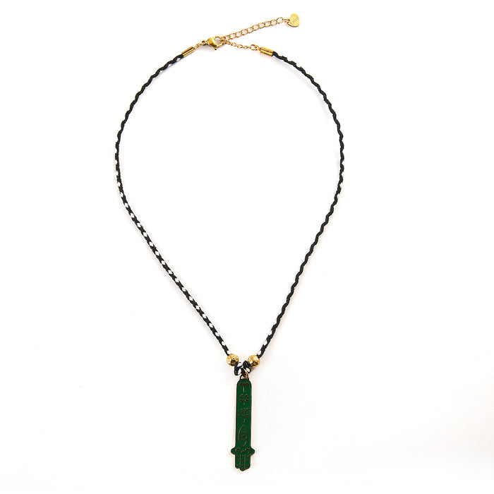 Wholesale Original Design Retro Style Stainless Steel Blocks Devil's Eye Drip Oil Necklace Fashion Pendant Baita Wholesale