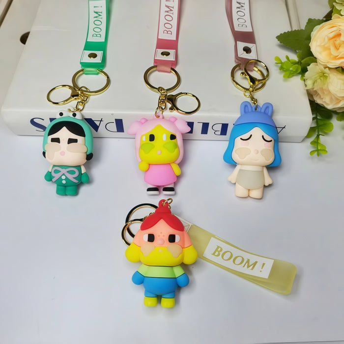 Wholesale Cartoon Tear Doll Metal Keychain Trendy Key Ring Fashion Accessory Gift MOQ≥5