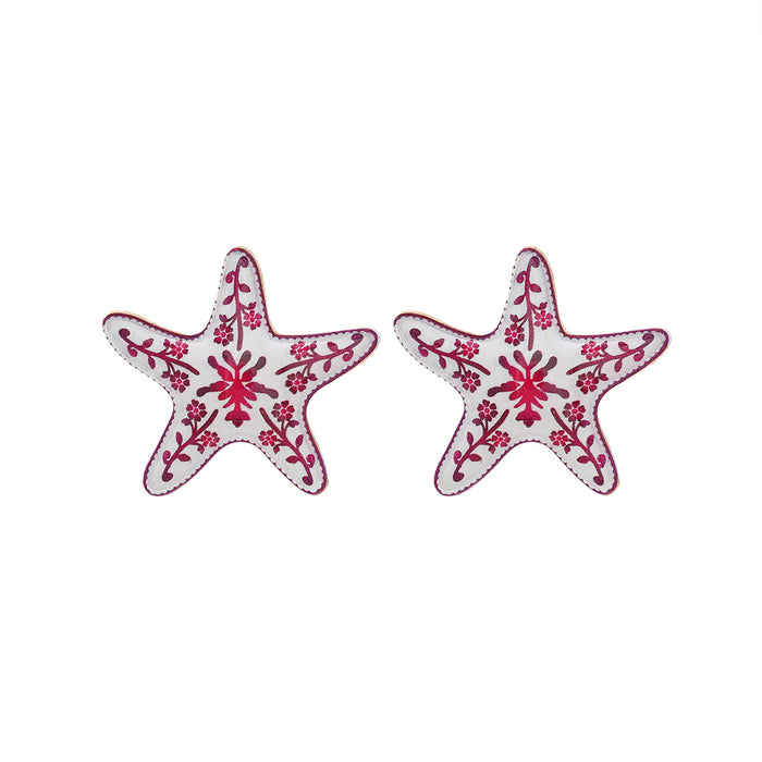 Wholesale Starfish Women's  Flower Print Earrings All-match Elegant Marine Women's Earrings