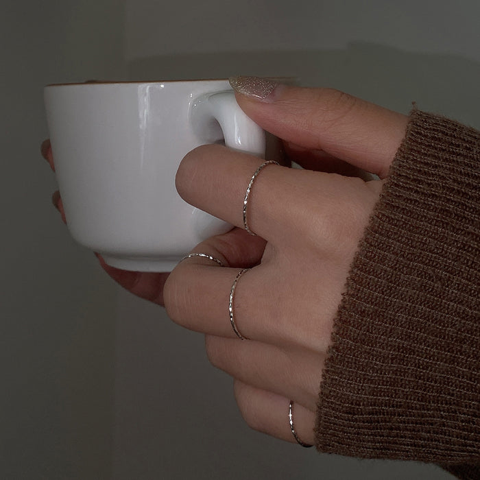 Wholesale Pure silver circle ring, layered for women, niche design, cool style, high-end fashion, personalized and simple