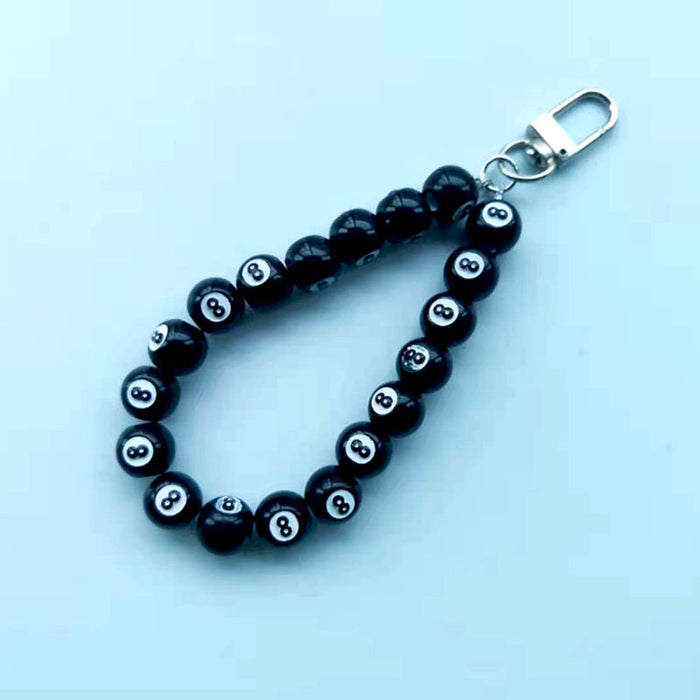 Wholesale Simple Alloy Door Buckle Black 8 Lanyard ins Mobile Phone Chain Keychain Pendant Bag Lanyard Accessories
