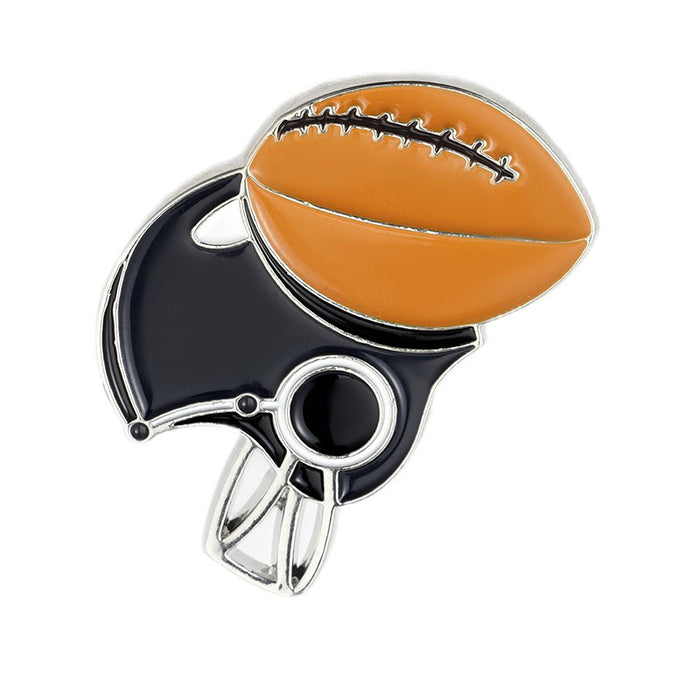 Wholesale Football helmet metal enamel badge brooch with horse n pin