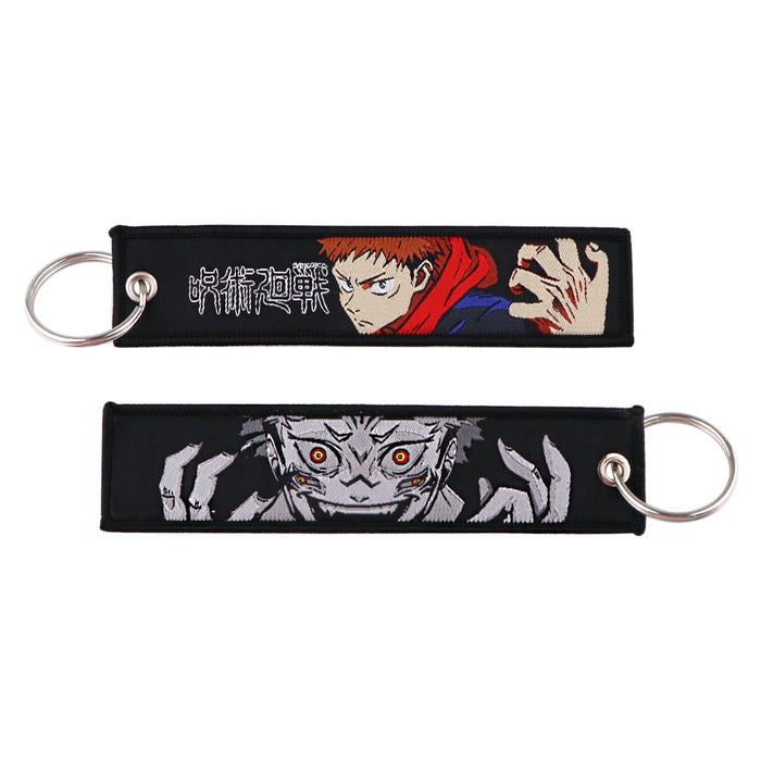 Wholesale  Woven Label Keychain Lanyard Office Id Badge Woven Fabric Accessory Pendant