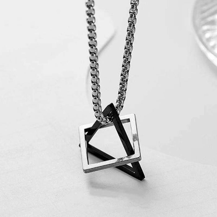 Wholesale Geometric Triangle Necklace Titanium Steel Sweater Chain Accessories