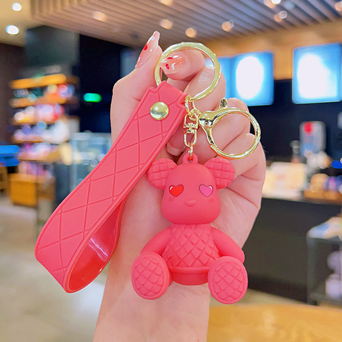 Caricatura al por mayor Bamboo Woven Bear Keychain JDC-KC-YDAO101