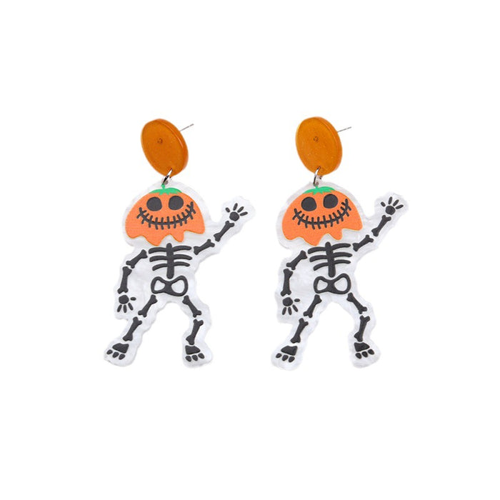 Wholesale  Earrings Earrings Fashion Personalized Acrylic Pumpkin Skull Flower Ghost Earrings Ear Jewelry