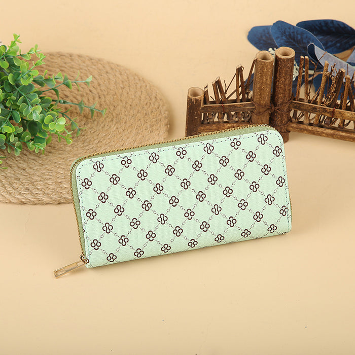 Wholesale Stylish Print PU Long Wallet Fashion Zip Around Clutch Trendy Everyday Handbag MOQ≥3
