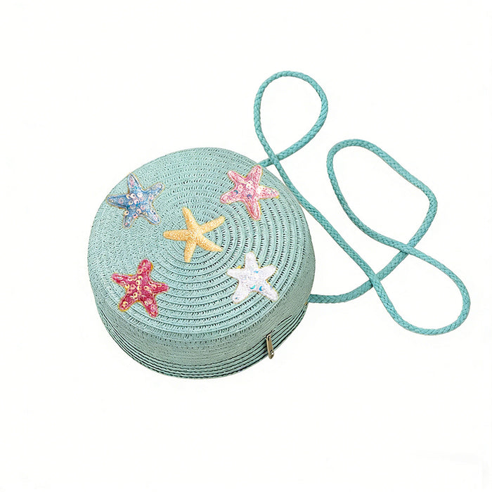 Wholesale Starry Summer Beach Straw Bag Set Cute Crochet Crossbody Coin Purse