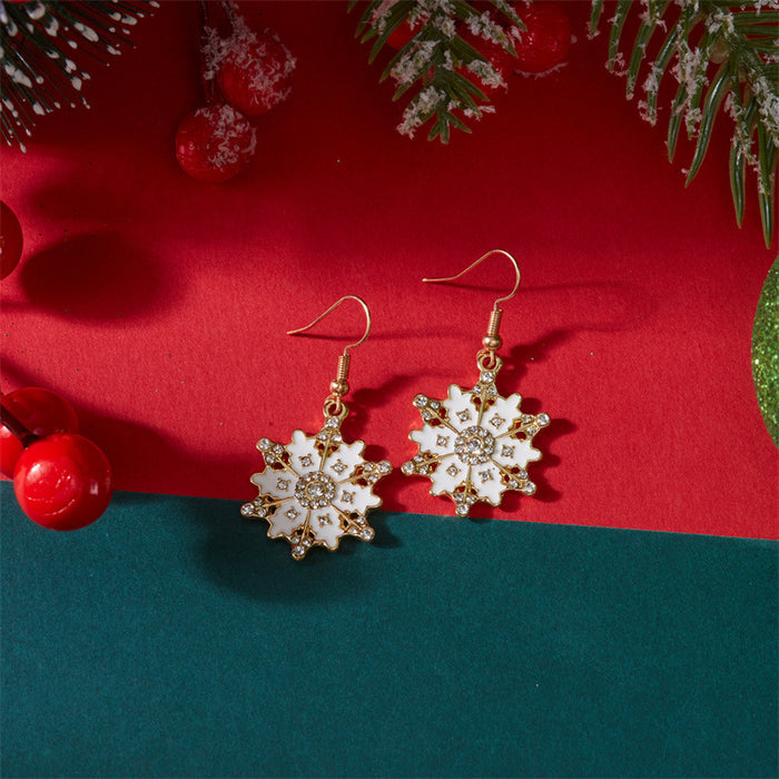 Wholesale Christmas Snowflake Earrings and Bracelet Set Fashion Jewelry Accessory