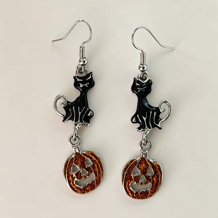 Wholesale  Earrings Set Skull Bat  Pumpkin Cat Stud Earrings Zinc Alloy Party Jewelry Accessory