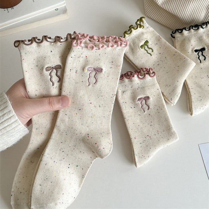 Wholesale Bow Socks Bow Stacking Socks Fashion Idea Yarn