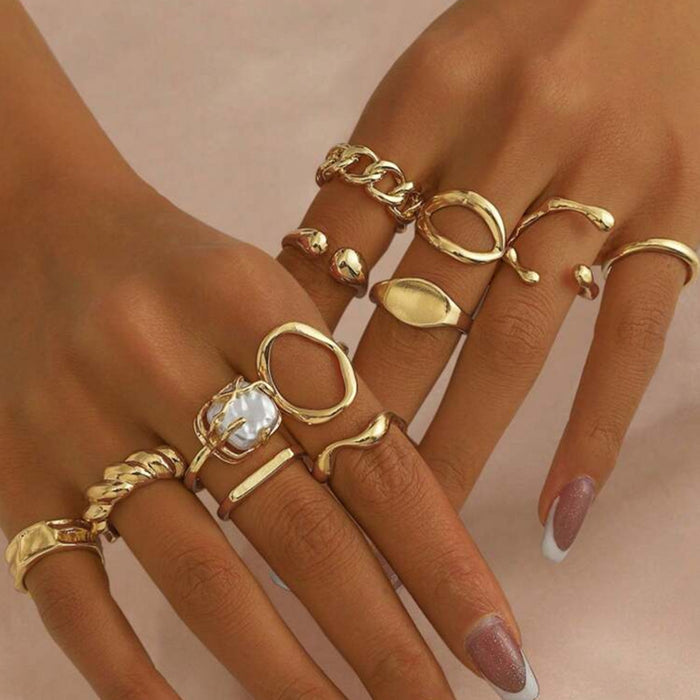 Wholesale Adjustable ring opening, personalized geometric ring, fashionable accessory, handmade jewelry