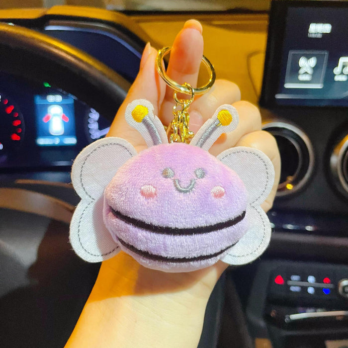 Wholesale Cartoon plush doll keychain cute bee key doll pendant clothing bag accessories