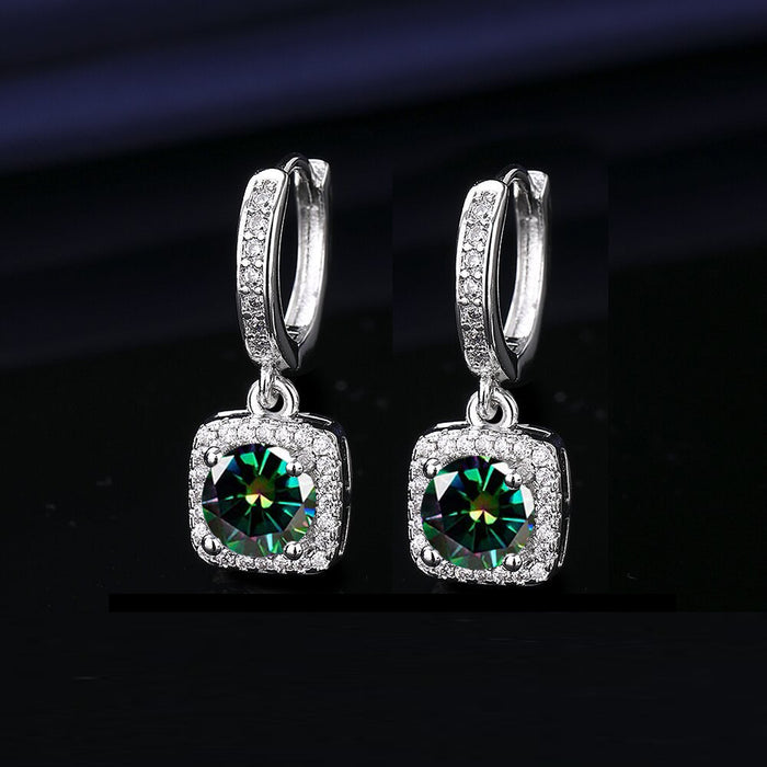Wholesale  Princess Square Simulated Moissanite Stud Earrings Fashion Accessory Gift for Resale