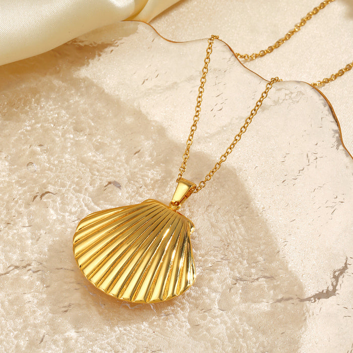 Wholesale Stainless steel Women's Marine Elements Shell Earrings Necklaces suit