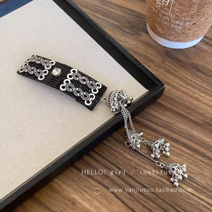 Wholesale Pink diamond tassel hair clip, exquisite bangs clip, hair accessory