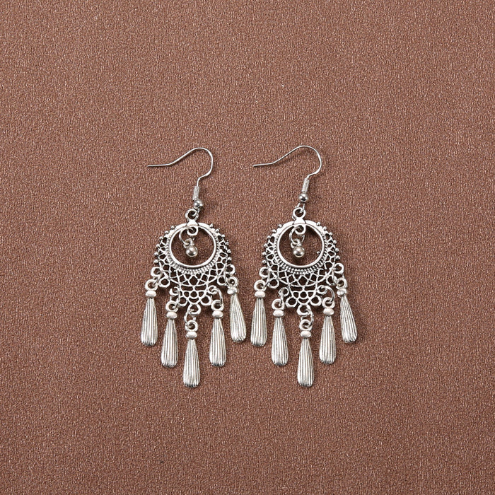 Wholesale Alloy Tassel Long Ethnic Style Earrings JDC-ES-Gumi008