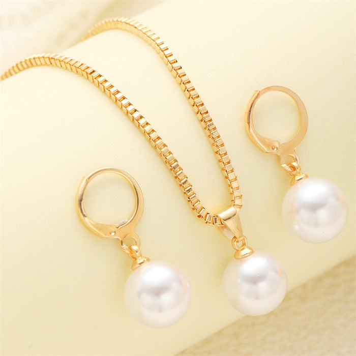 Wholesale Earrings and Necklace Imitation Pearl Jewelry Set