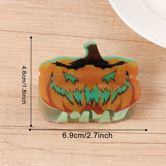 Wholesale PVC  Glow In The Dark Pumpkin Ghost Shark Hair Clip Boutique Resale Hair Accessory