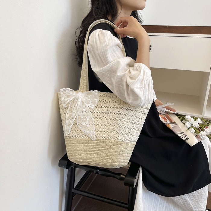 Wholesale Trendy Summer Woven Tote Bag Beach Vacation Everyday Fashion Accessory