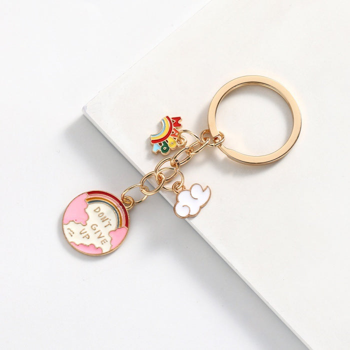 Wholesale Cartoon Love Rainbow Letter Alloy Keychain JDC-KC-RongRui025