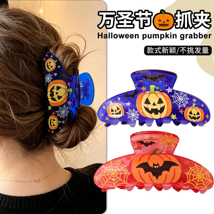 Wholesale  Transparent Claw Clip Hair Accessory For Women Pumpkin Bat Dark Style Shark Clip Boutique Resale