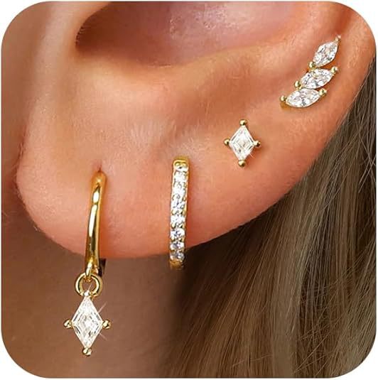 Wholesale Zircon inlaid full diamond light luxury earrings single ear set for women with diamond inlaid earrings