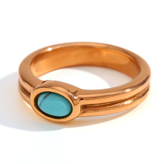 Wholesale Personalized Oil-Drip Ring Stainless Steel Plated with Gold Peach Heart Flower