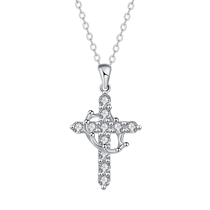 Wholesale Crown cross necklace, light luxury, niche, high-end accessories