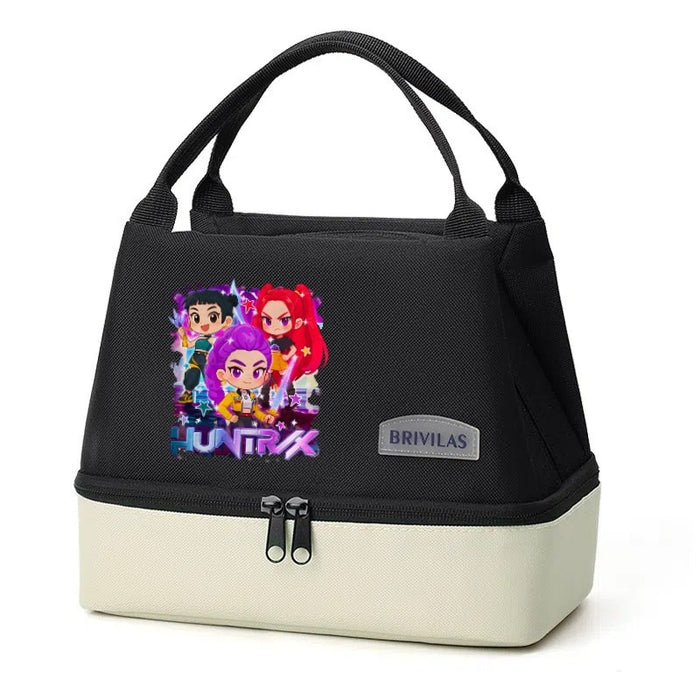Wholesale Cartoon Cute Colorful Double-Layer Insulated Lunch Bag for Outdoor Use Handbags