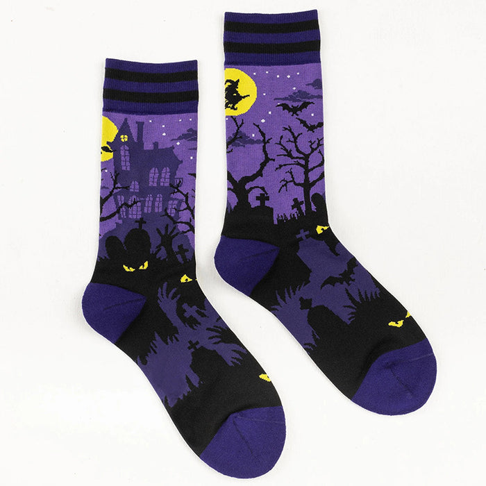 Wholesale Gothic Retro Jacquard Skateboard Mid Cap Cotton Socks JDC-SK-QiMao001