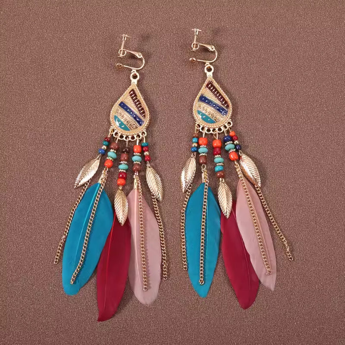 Wholesale Alloy Bohemian Retro Ethnic Style Su Long Earrings JDC-ES-Gumi003