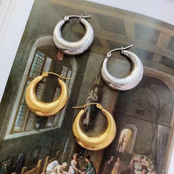 Wholesale Women's  Stainless Steel gold Plated Earrings