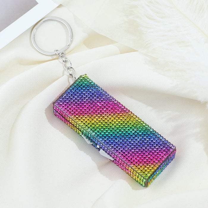 Wholesale Diamond-studded Aluminum Alloy Small Medicine Box Keychain JDC-KC-ZY018