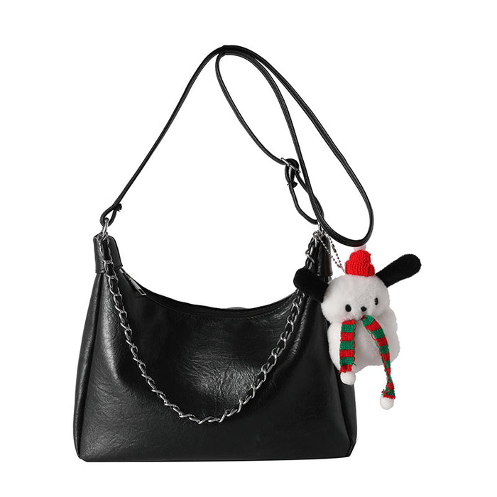 Wholesale Street Trendy Chain Tote Bag PU Small White Fashion Accessory