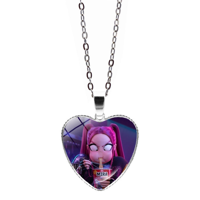 Wholesale Anime Cartoon Heart Peach Pendant Sweater Chain Necklace Accessory