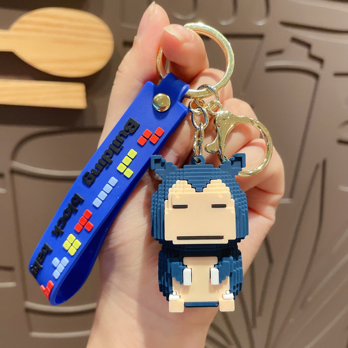 Wholesale Cartoon Building Block PVC Keychain JDC-KC-JinYuan001
